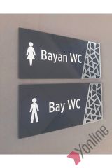 Gümüş Desenli Antrasit WC Levhası