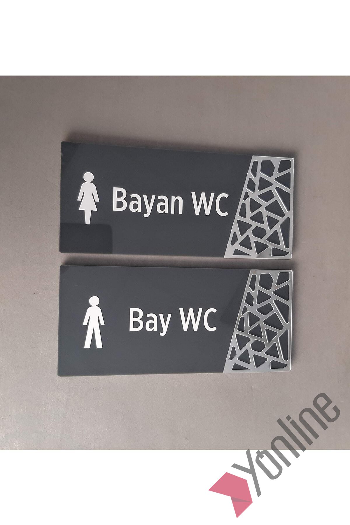 Gümüş Desenli Antrasit WC Levhası