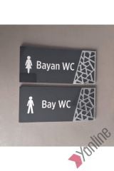 Gümüş Desenli Antrasit WC Levhası