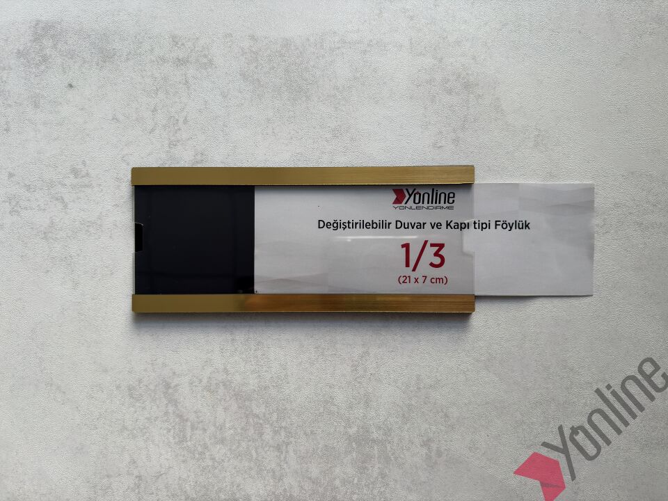 Kolay Değiştirilebilir A4 1/3 Föylük - Altın Fırçalı