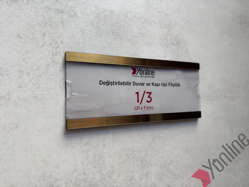 Kolay Değiştirilebilir A4 1/3 Föylük - Altın Fırçalı