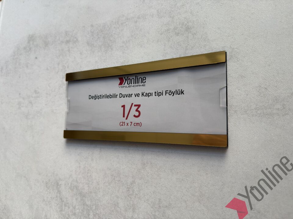 Kolay Değiştirilebilir A4 1/3 Föylük - Altın Fırçalı