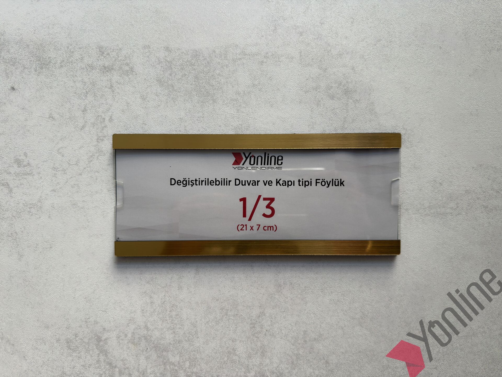 Kolay Değiştirilebilir A4 1/3 Föylük - Altın Fırçalı