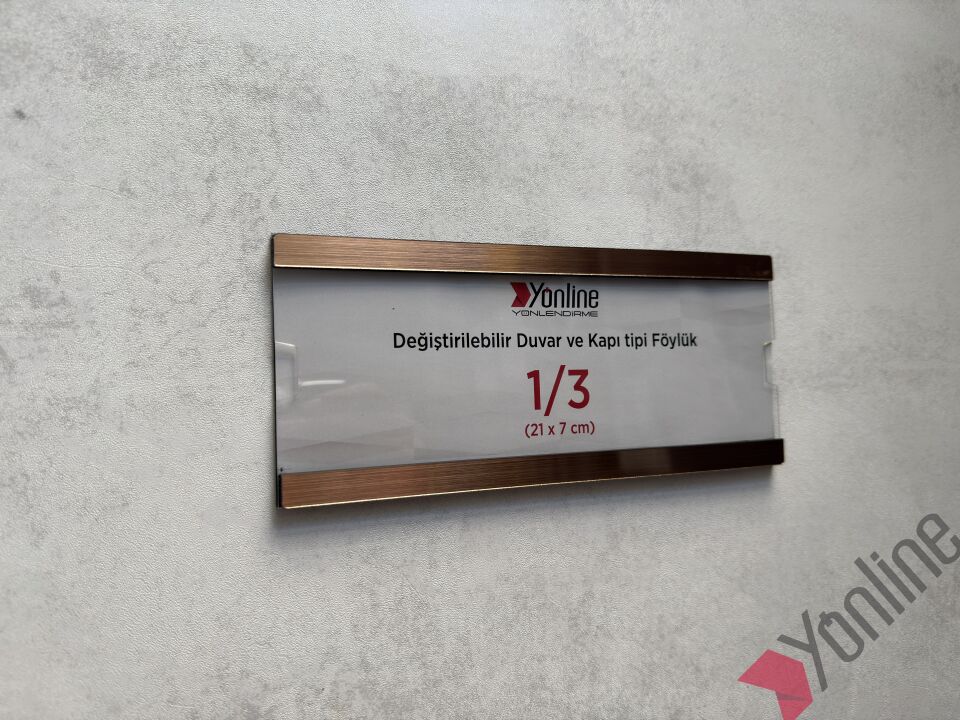 Kolay Değiştirilebilir A4 1/3 Föylük - Bronz Fırçalı