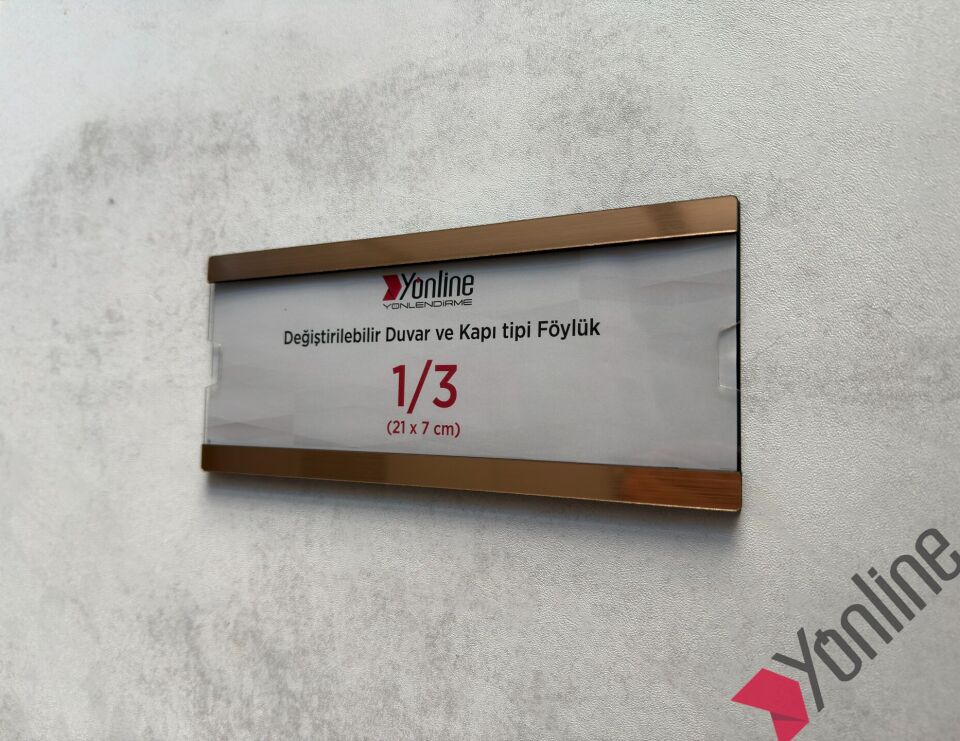 Kolay Değiştirilebilir A4 1/3 Föylük - Bronz Fırçalı