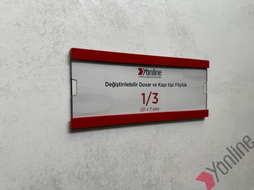 Kolay Değiştirilebilir A4 1/3 Föylük - Kırmızı