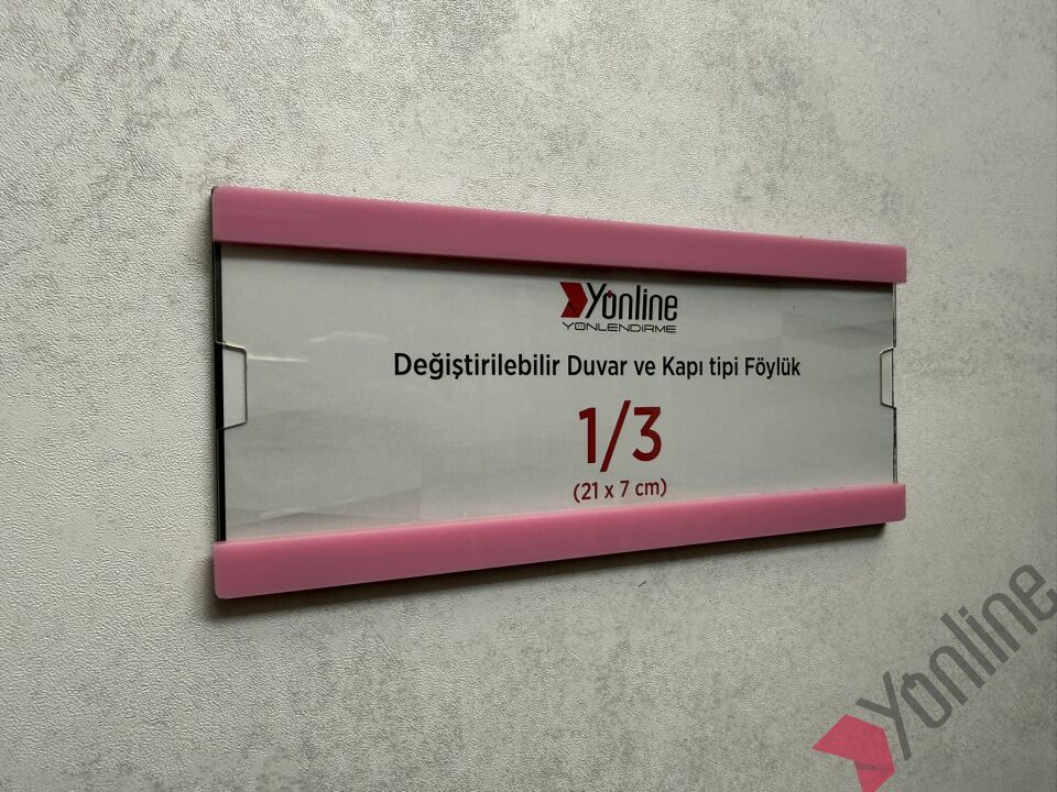 Kolay Değiştirilebilir A4 1/3 Föylük - Pembe