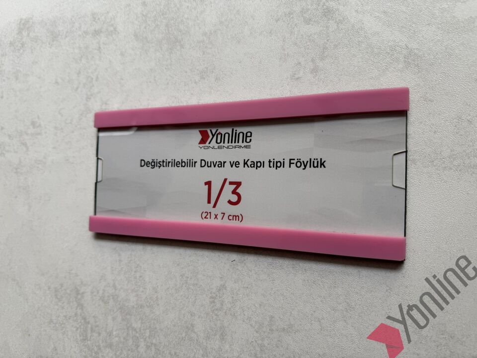 Kolay Değiştirilebilir A4 1/3 Föylük - Pembe