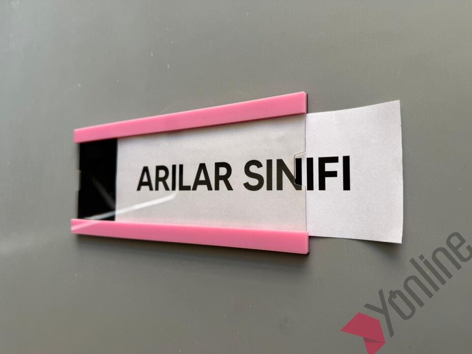 Kolay Değiştirilebilir Okul Kapı İsimliği - Pembe Anaokulu