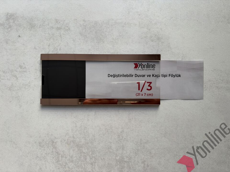 Kolay Değiştirilebilir A4 1/3 Föylük - Pembe Altın Aynalı