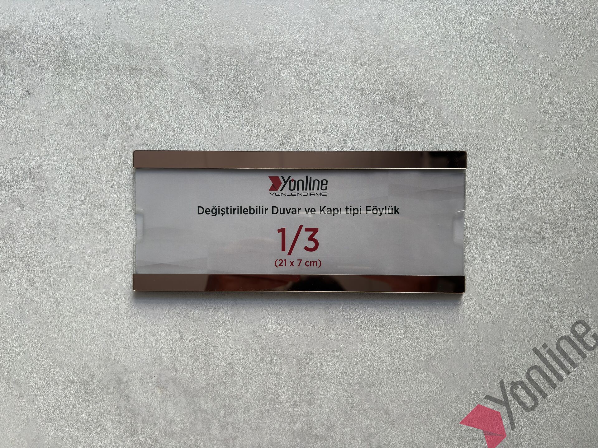 Kolay Değiştirilebilir A4 1/3 Föylük - Pembe Altın Aynalı
