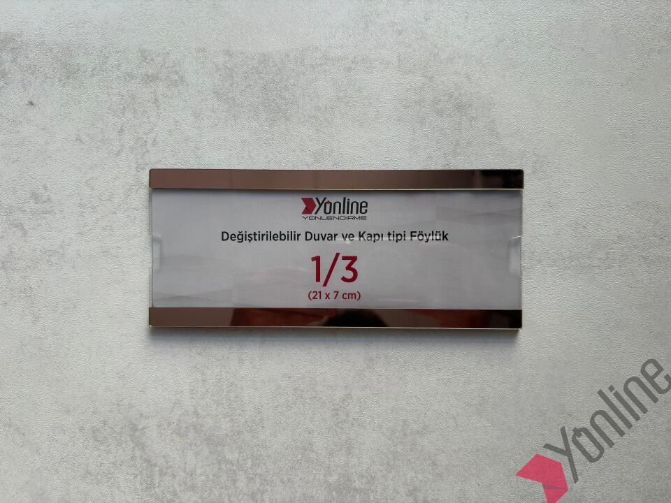 Kolay Değiştirilebilir A4 1/3 Föylük - Pembe Altın Aynalı