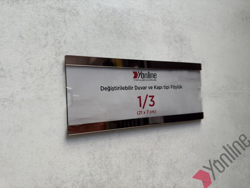 Kolay Değiştirilebilir A4 1/3 Föylük - Pembe Altın Aynalı