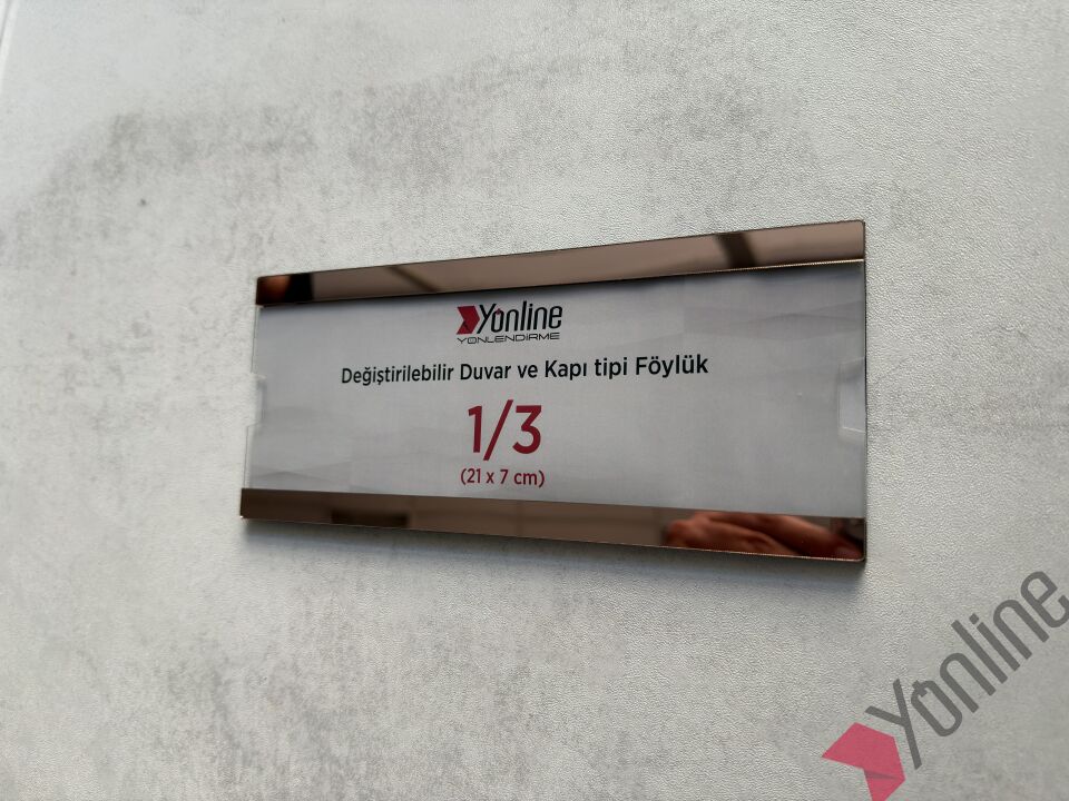 Kolay Değiştirilebilir A4 1/3 Föylük - Pembe Altın Aynalı