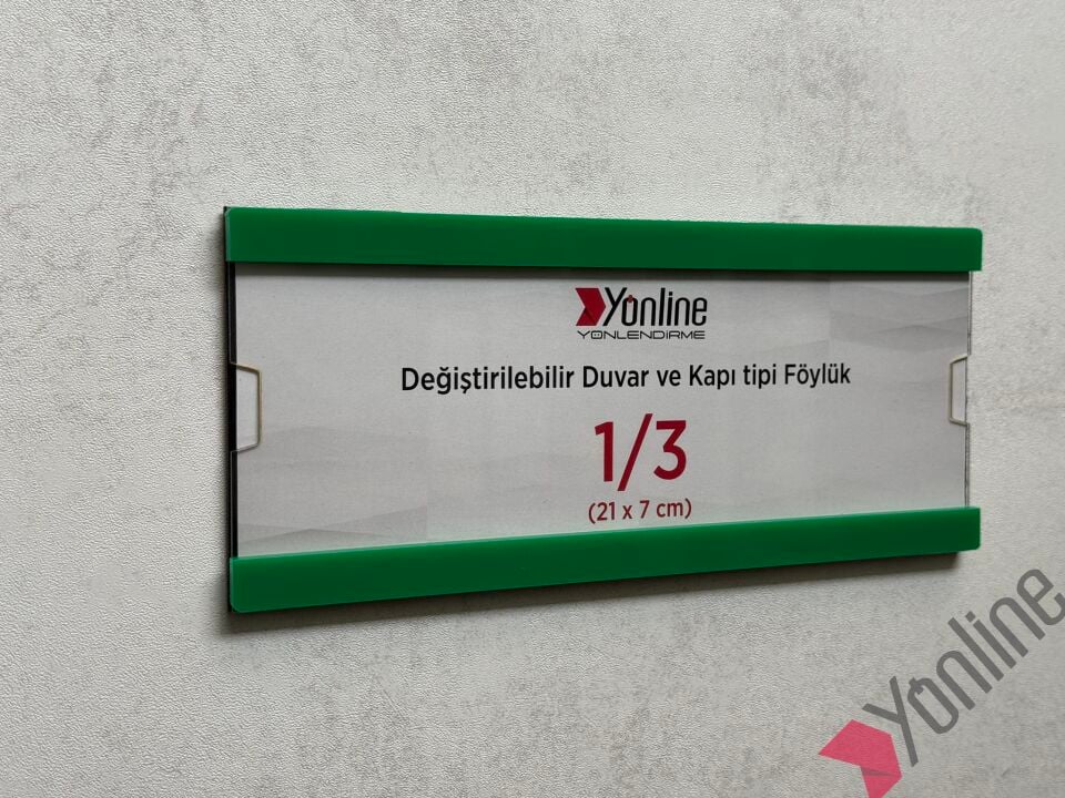 Kolay Değiştirilebilir A4 1/3 Föylük - Yeşil