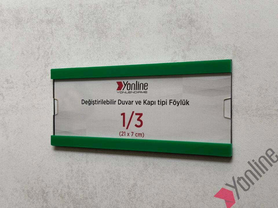 Kolay Değiştirilebilir A4 1/3 Föylük - Yeşil
