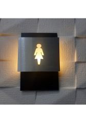 Kadın İkonlu Işıklı WC Levhası