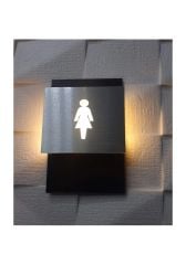 Kadın İkonlu Işıklı WC Levhası