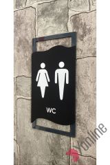 Antrasit Çerçeveli WC Levhası