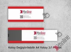 Kapı ve Duvar Tipi Kolay Değiştirilebilir A4 1/3 Föylük