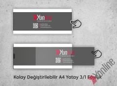 Kapı ve Duvar Tipi Kolay Değiştirilebilir A4 1/3 Föylük