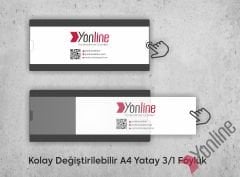 Kapı ve Duvar Tipi Kolay Değiştirilebilir A4 1/3 Föylük