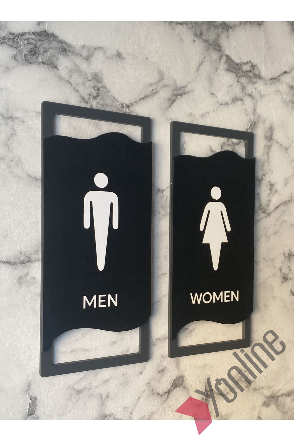 Antrasit Çerçeveli Siyah WC Levhası
