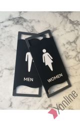 Antrasit Çerçeveli Siyah WC Levhası