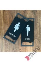 Antrasit Çerçeveli Siyah WC Levhası