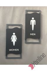 Antrasit Çerçeveli Siyah WC Levhası
