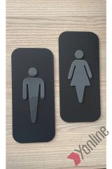 Black Cool Serisi Kabartmalı WC Levhası