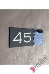 Füme Aynalı Antrasit Kapı Numarası