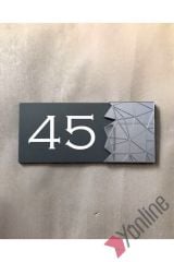 Füme Aynalı Antrasit Kapı Numarası