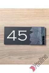 Füme Aynalı Antrasit Kapı Numarası