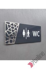 Gümüş Desenli WC Levhası