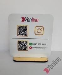 Restoran & Cafe & Barlara Standlı Pleksi QR Kod Menü