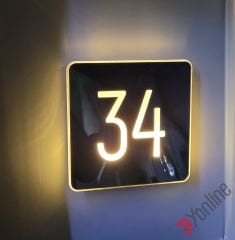 Diamond Square Serisi Işıklı Kapı Numarası