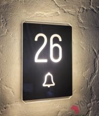 Diamond Bell Serisi Zil Butonlu Işıklı Kapı Numarası