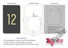 Diamond Luxury Serisi Işıklı Kapı Numarası