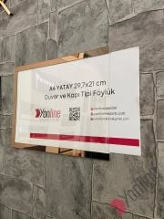 A4 Yatay Kolay Değiştirilebilir Kapı ve Duvar Tipi Föylük Pano