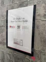 A4 Dikey Kolay Değiştirilebilir Kapı Ve Duvar Tipi Föylük Pano