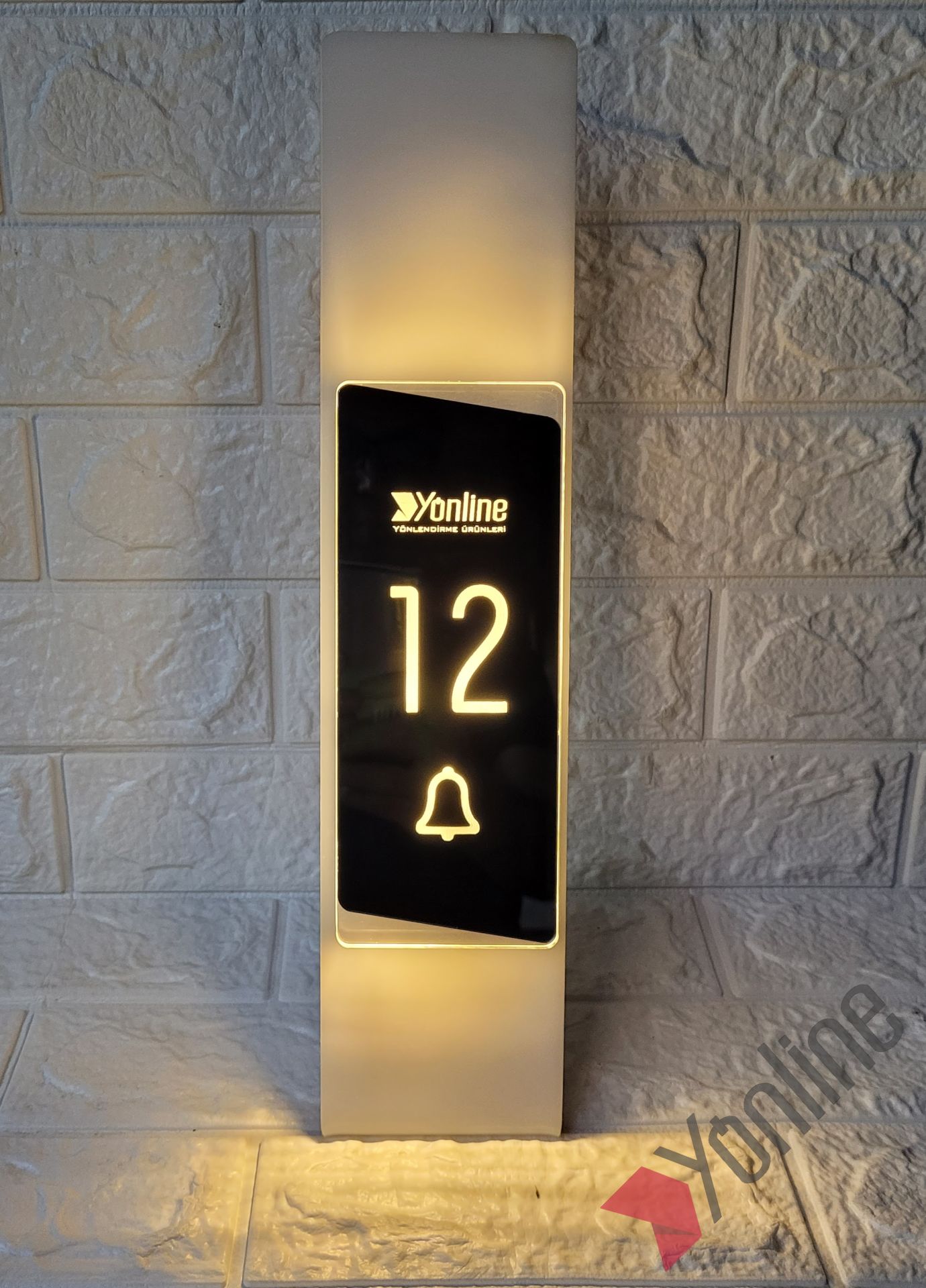 Diamond Frame Serisi Zil Butonlu Işıklı Kapı Numarası