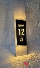 Diamond Frame Serisi Zil Butonlu Işıklı Kapı Numarası