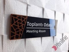 Wooden Serisi Toplantı Odası Kapı İsimliği
