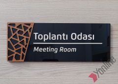 Wooden Serisi Toplantı Odası Kapı İsimliği