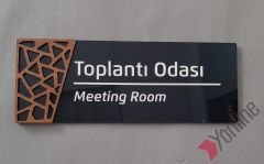 Wooden Serisi Toplantı Odası Kapı İsimliği