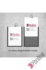 A5 Dikey Kolay Değiştirilebilir Kapı ve Duvar Tipi Föylük Pano
