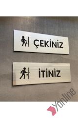 Metalik Seri İtiniz - Çekiniz Uyarı Levhası