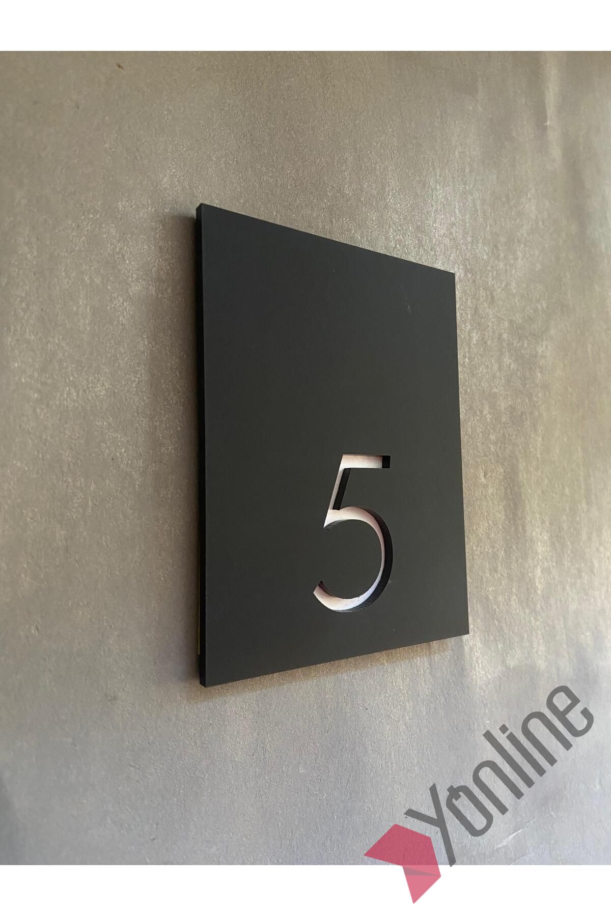 Mat Siyah Minimal Kapı Numarası