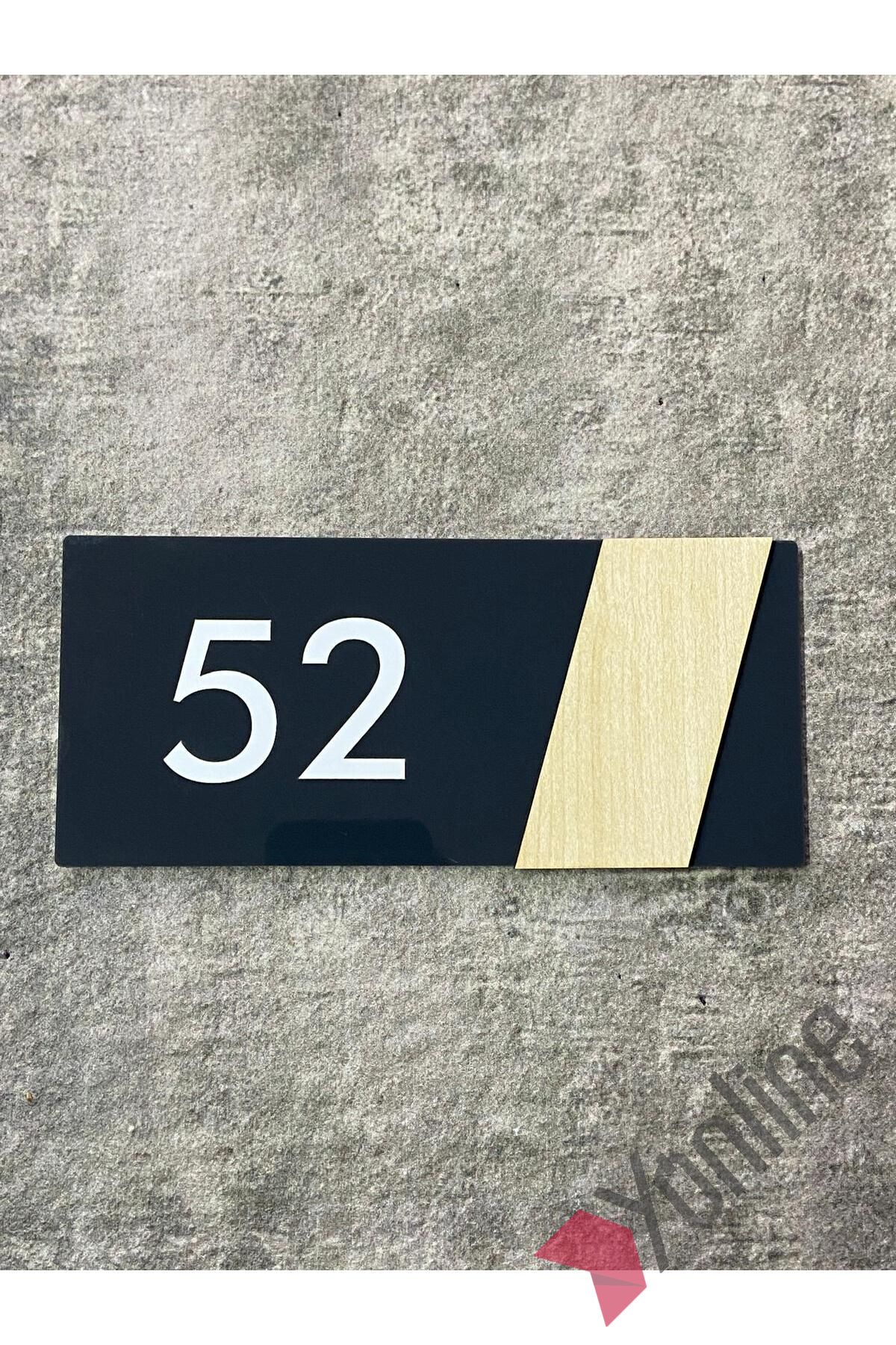 Akçaağaç Kenarlı Antrasit Kapı Numarası